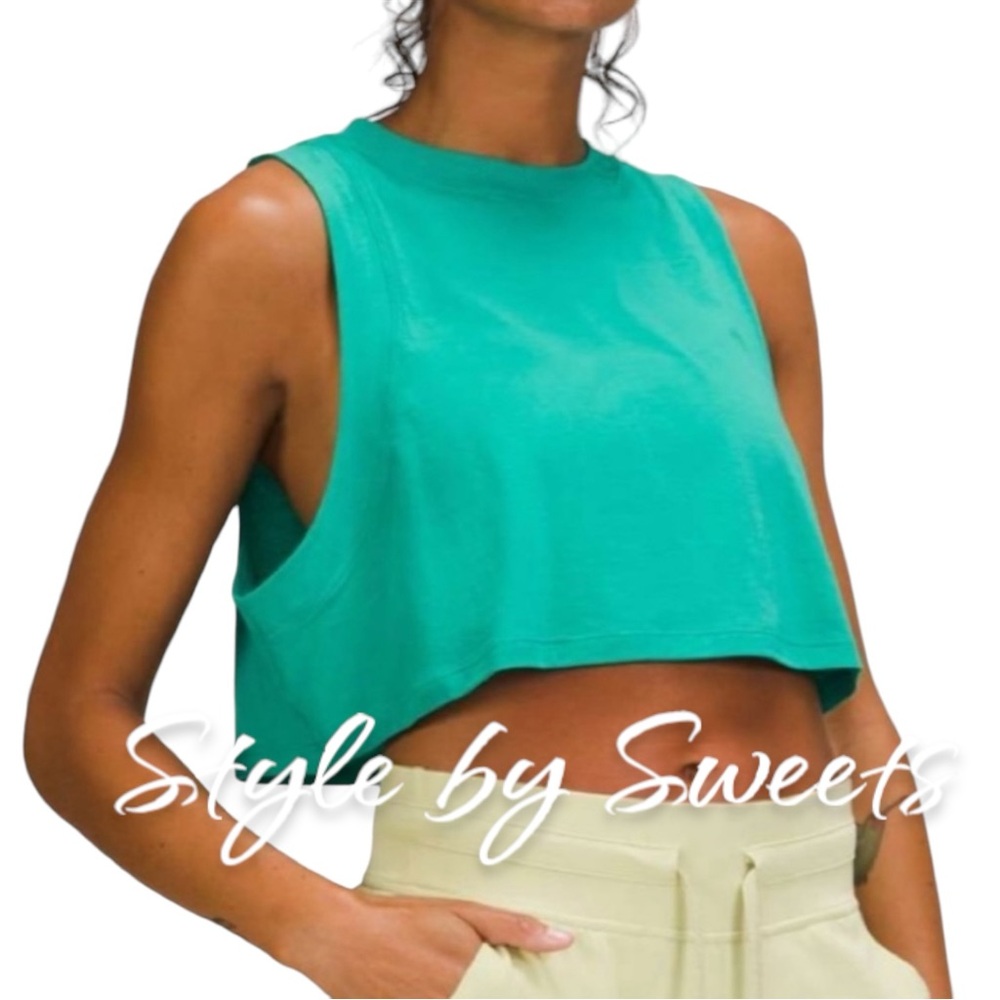 Lululemon All Yours Crop Tank Top Maldives Green SIZE 0 NWT - Picture 1 of 8